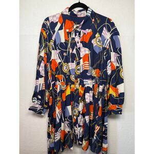 Maeve by Anthropologie Nautical Print Shirt Dress, Size Large
